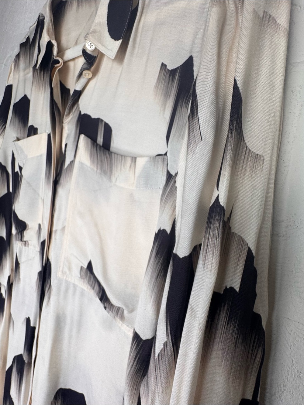 Reiss Casper Print Blouse glacier print ivory contemporary art US 10 UK 14 Avant - Picture 7 of 8